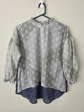Handmade in Japan Spring Summer Butterfly Kimono print Blouse